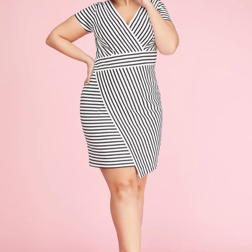 STRIPED SHEATH DRESS - Picture 3 of 4